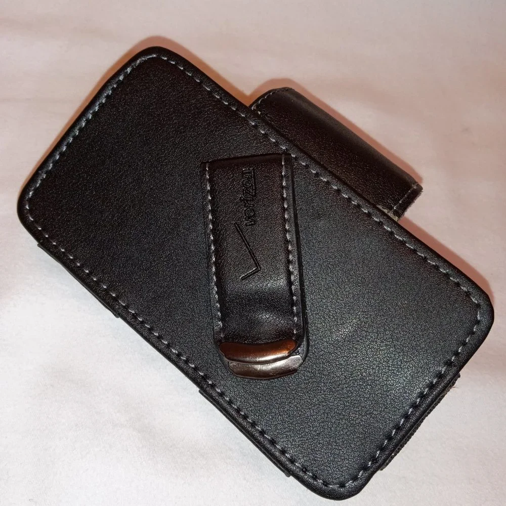 Universal Black Leather Verizon Case with Rotating Belt Clip